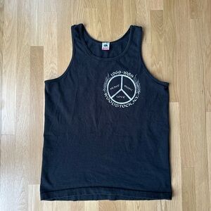 Black Woodstock 20th anniversary 1969-1989 Tank Top Vintage Fruit of the Loom